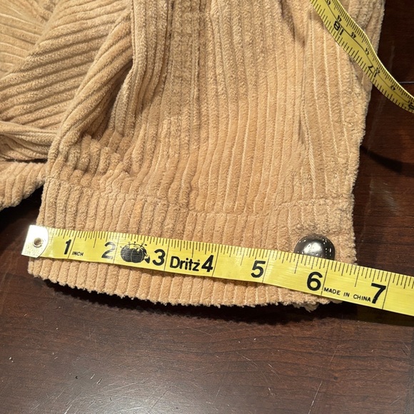 POL Tan Corduroy Oversized Jacket with Floral Accents - Picture 10 of 12